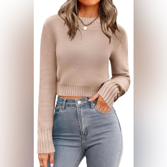 Zeagoo Crewneck Cropped Sweater - Picture 1 of 4